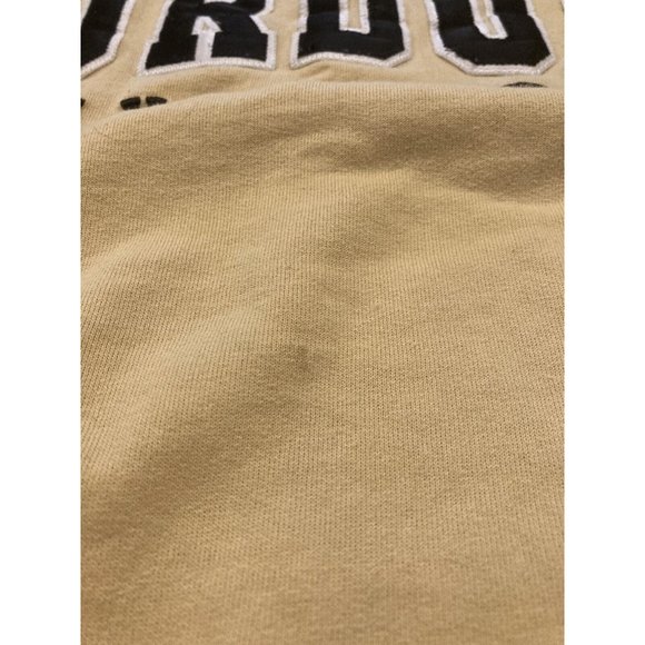 Purdue Boilermakers Sweatshirt Mens XL Gold LS Crew Neck Embroidered Spell out - Picture 3 of 9